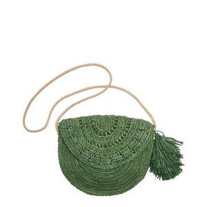 Mar Y Sol Lila Raffia Crossbody, Green